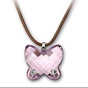 Swarovski Pink Crystal Butterfly Pendant